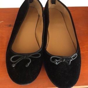 Black velvet ballerina flats
